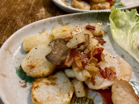 ながいもとエリンギのスパイス炒め♬